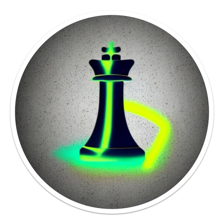 decorative, a neon king chess piece